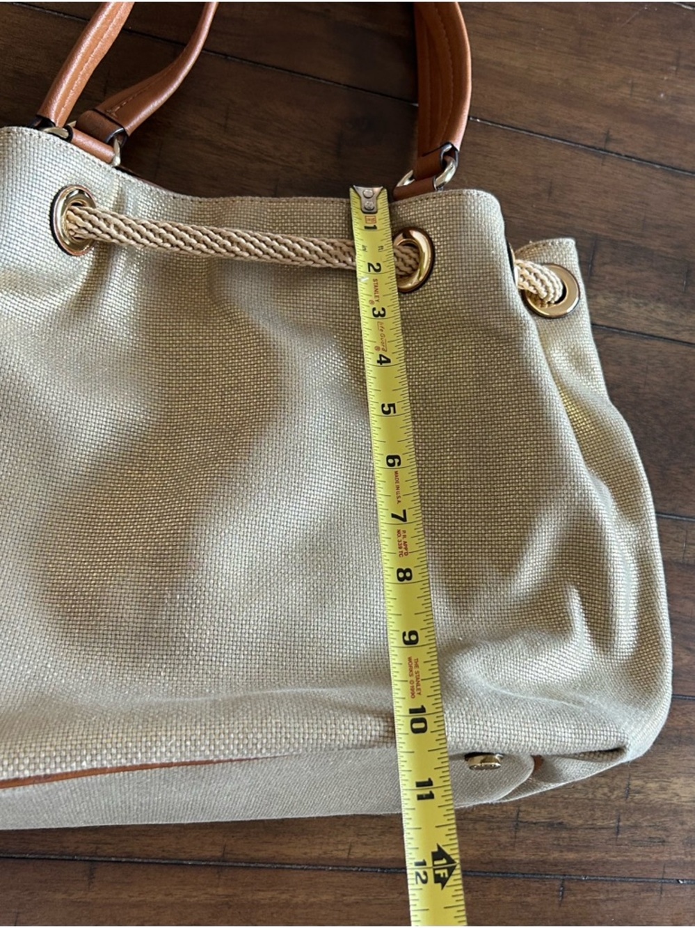 Michael Kors Medina Large Gathered Tote Shoulder Bag Metallic Gold MSRP 298.00 - Picture 14 of 16